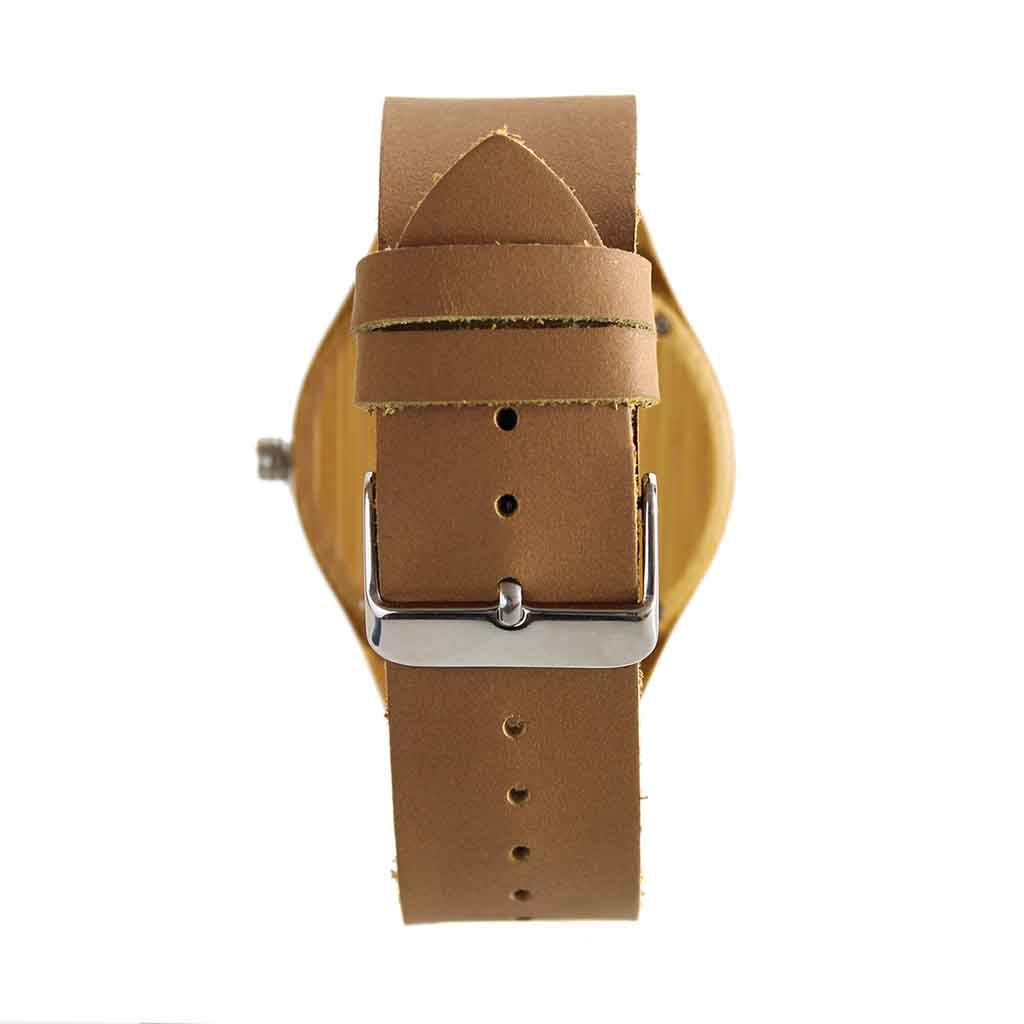Reloj de Hombre en Madera Correas de Cuero Café