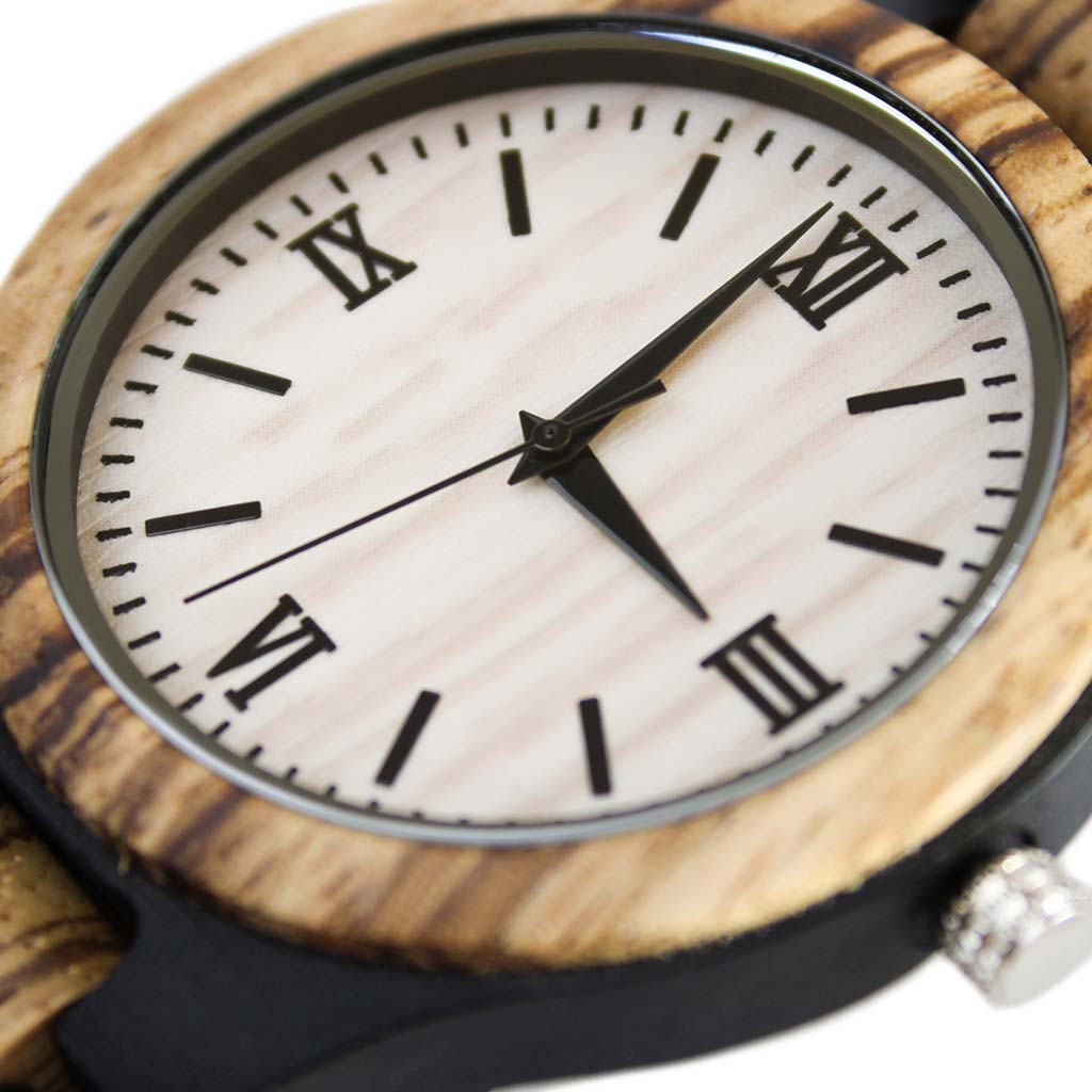 Reloj Analogo Hombre Reloj Hombres Madera Café Negro