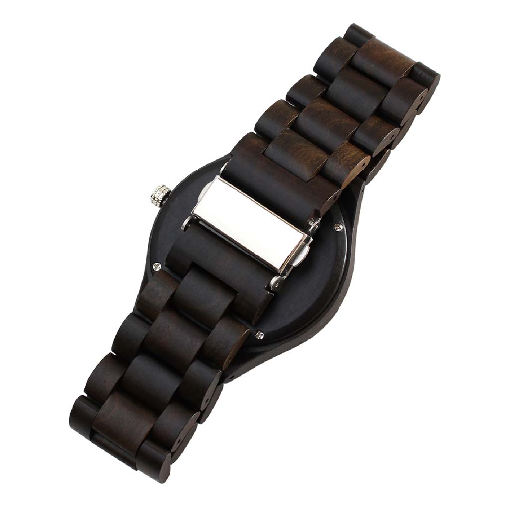 Reloj Hombres Reloj Analogo Hombre Madera Dial Negro