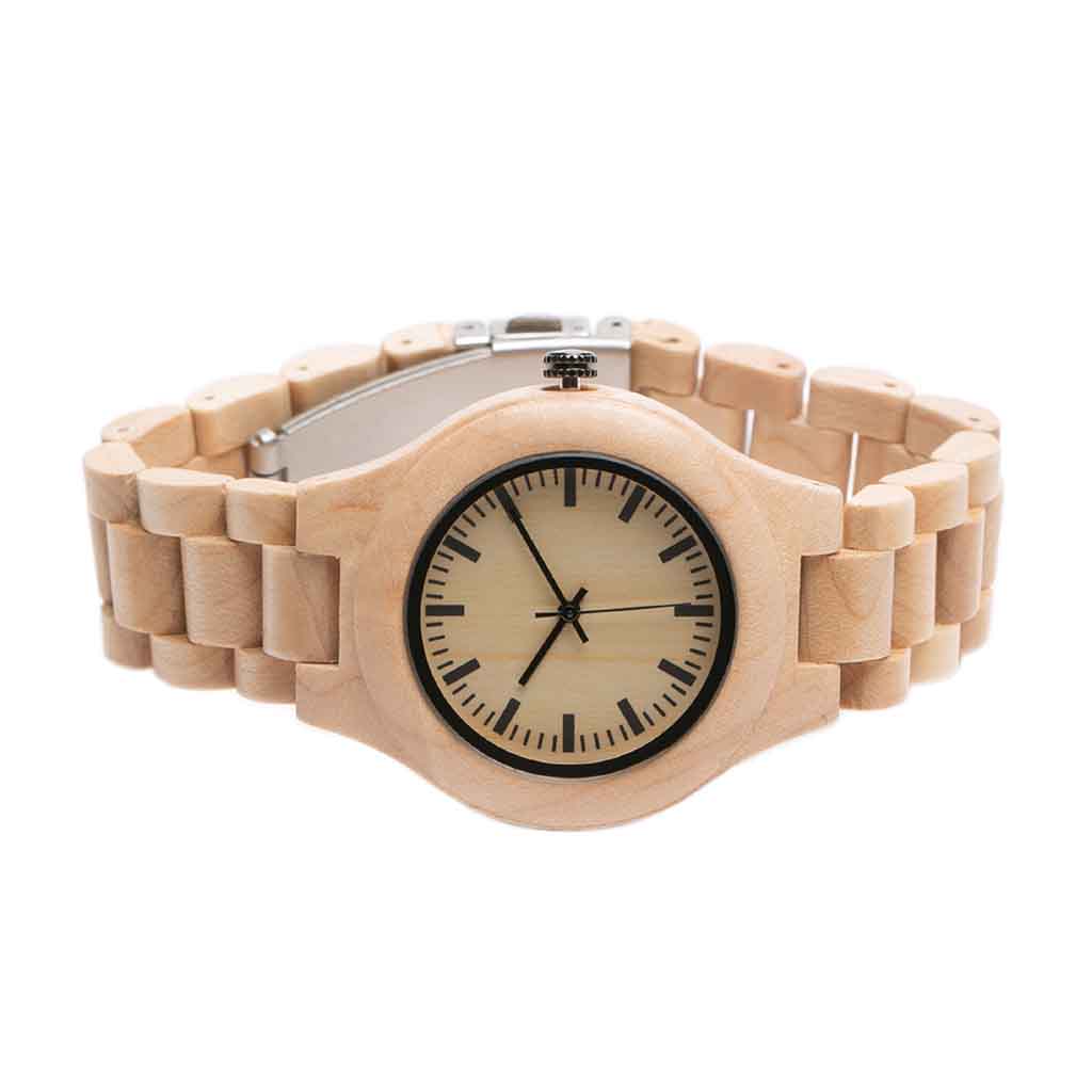 Reloj Analogo Unisex Madera Beige