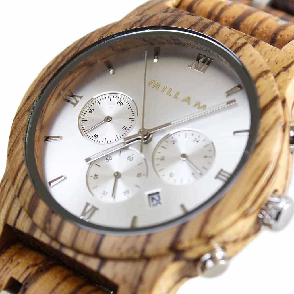Reloj Hombre Cronógrafo Madera Natural