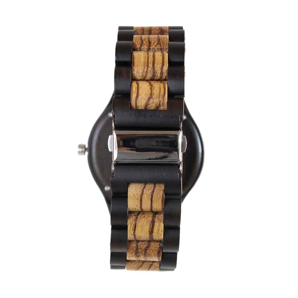 Reloj Hombre Correa Madera Combinado Negro Café