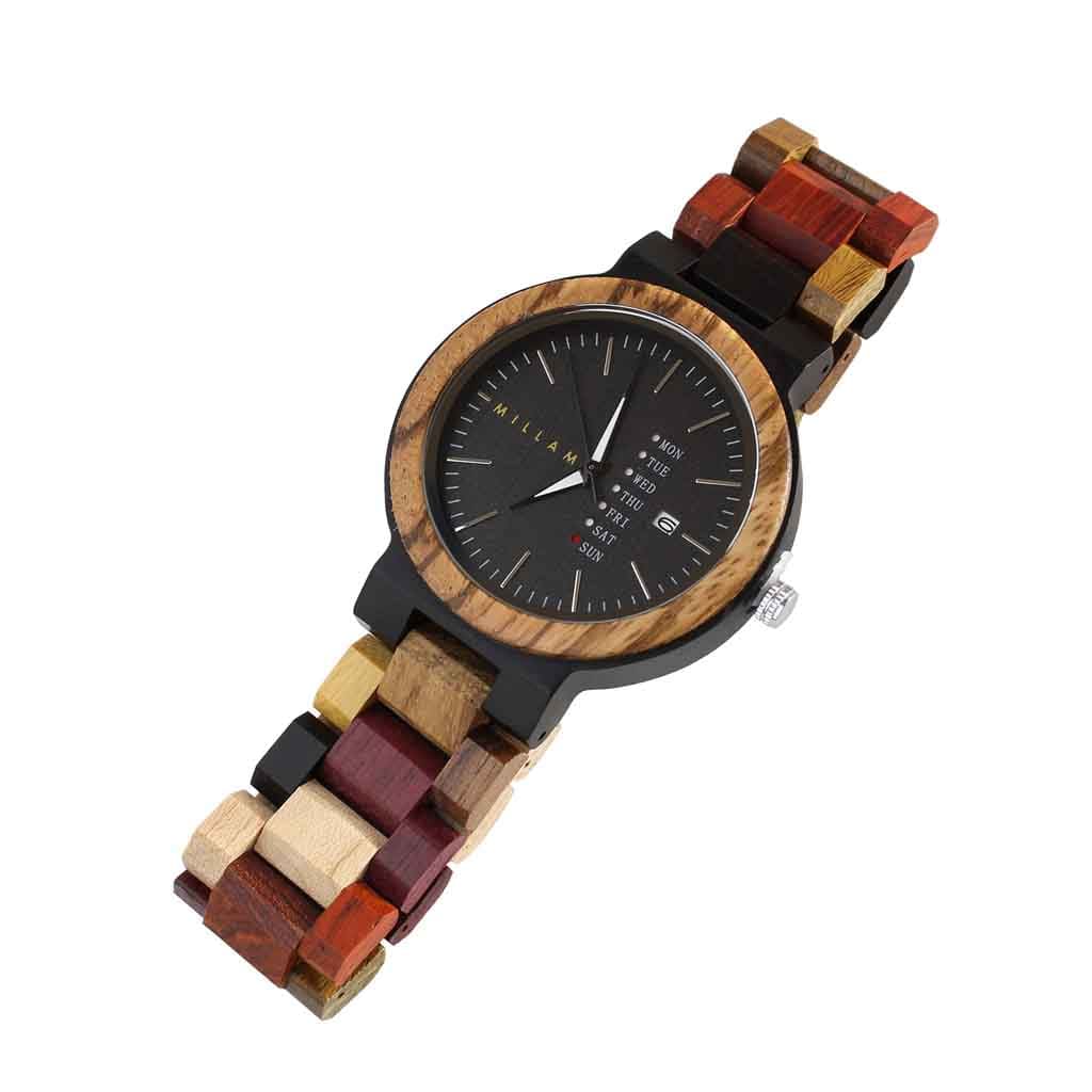 Reloj Hombre de Madera con Eslabones Multicolor