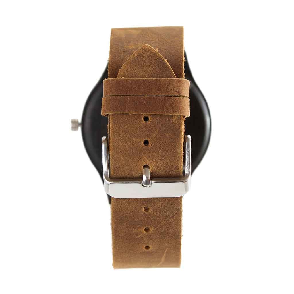 Reloj Madera Correa Cuero Marrón Flechas