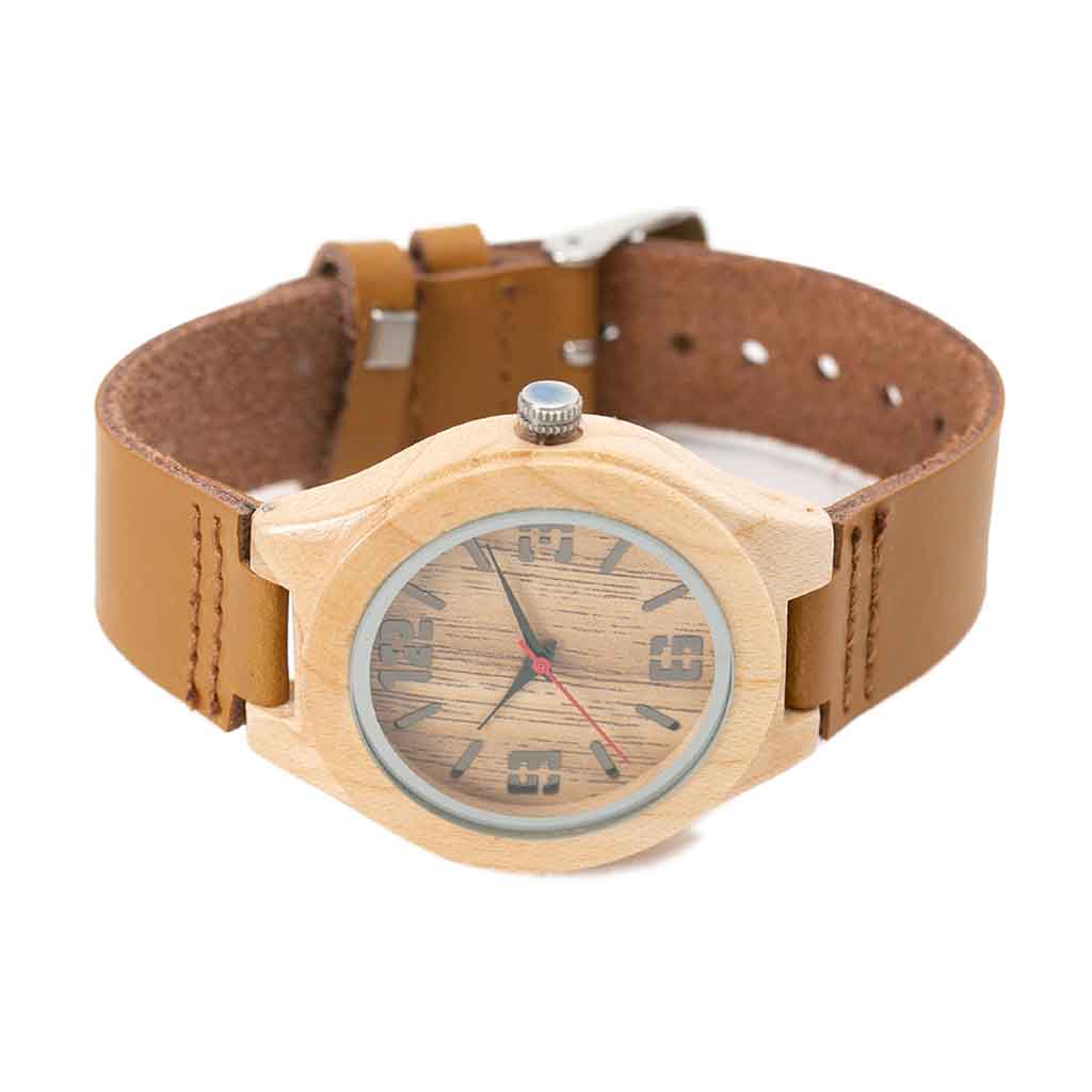 Reloj Madera Juvenil Hombre Mujer Bambú