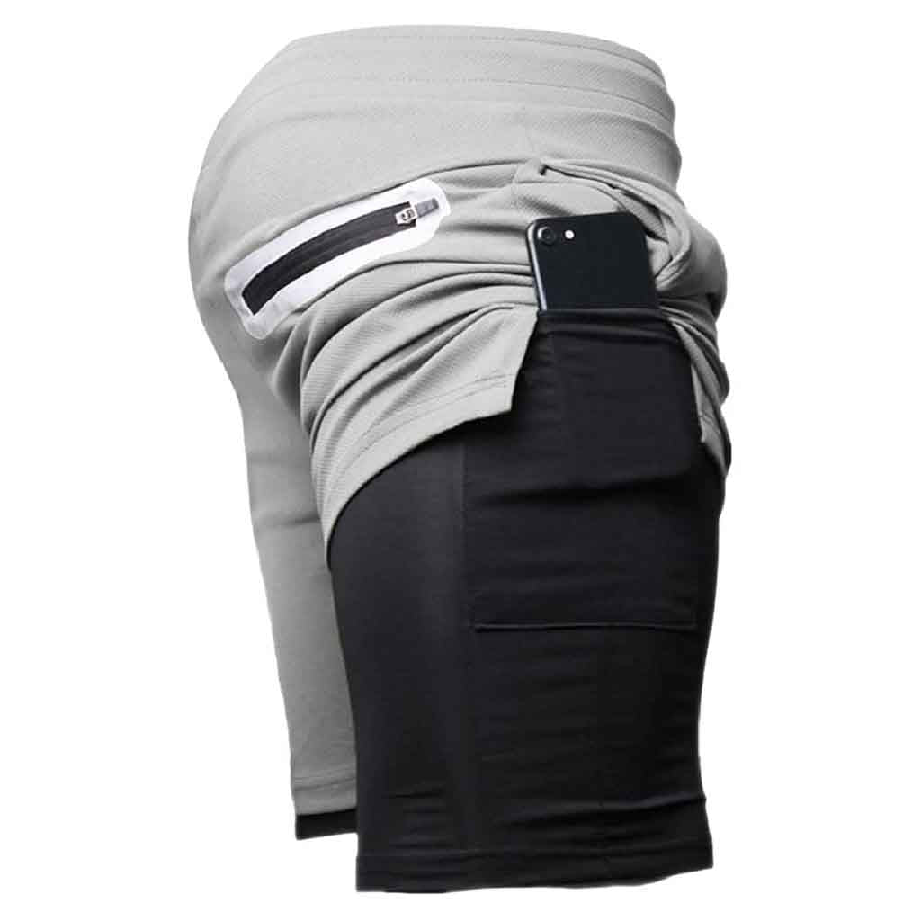 Short Gimnasio Licra Bolsillo Poliester Hombre