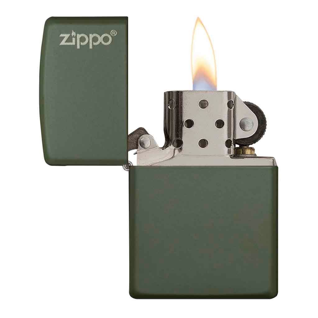 Encendedor Zippo Lighter Classic Green Matte Zippo Logo