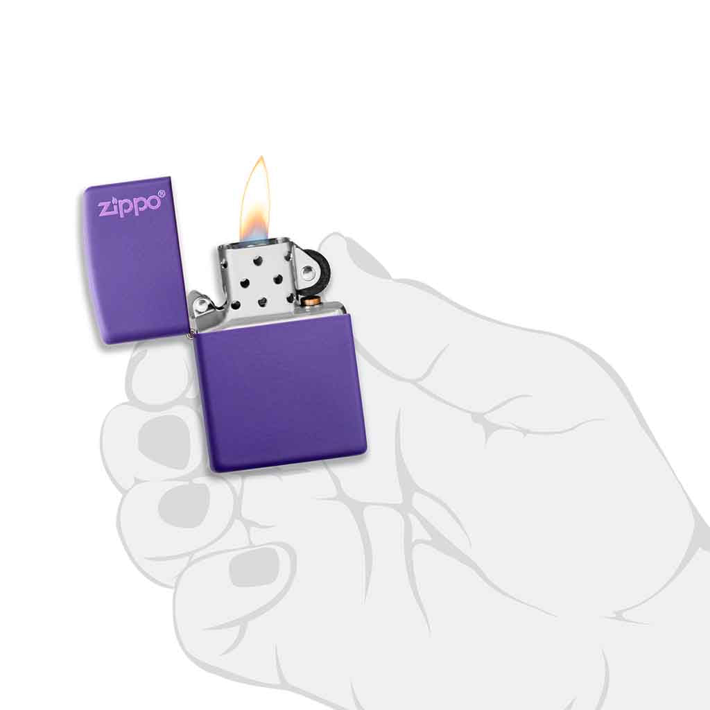 Encendedor Zippo Lighter Classic Purple Matte Zippo Logo