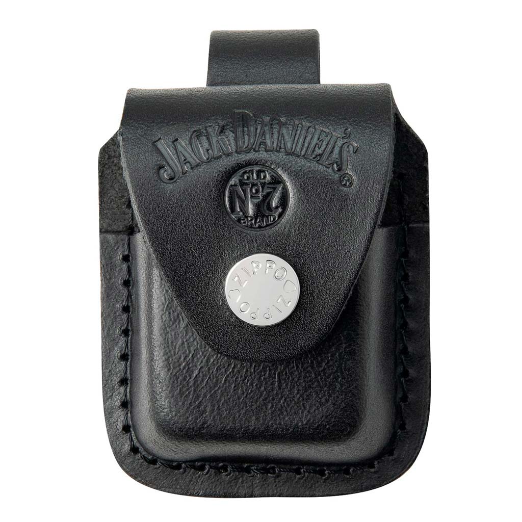 Set Zippo Jack Daniel's Encendedor Negro + Pouch Cuero