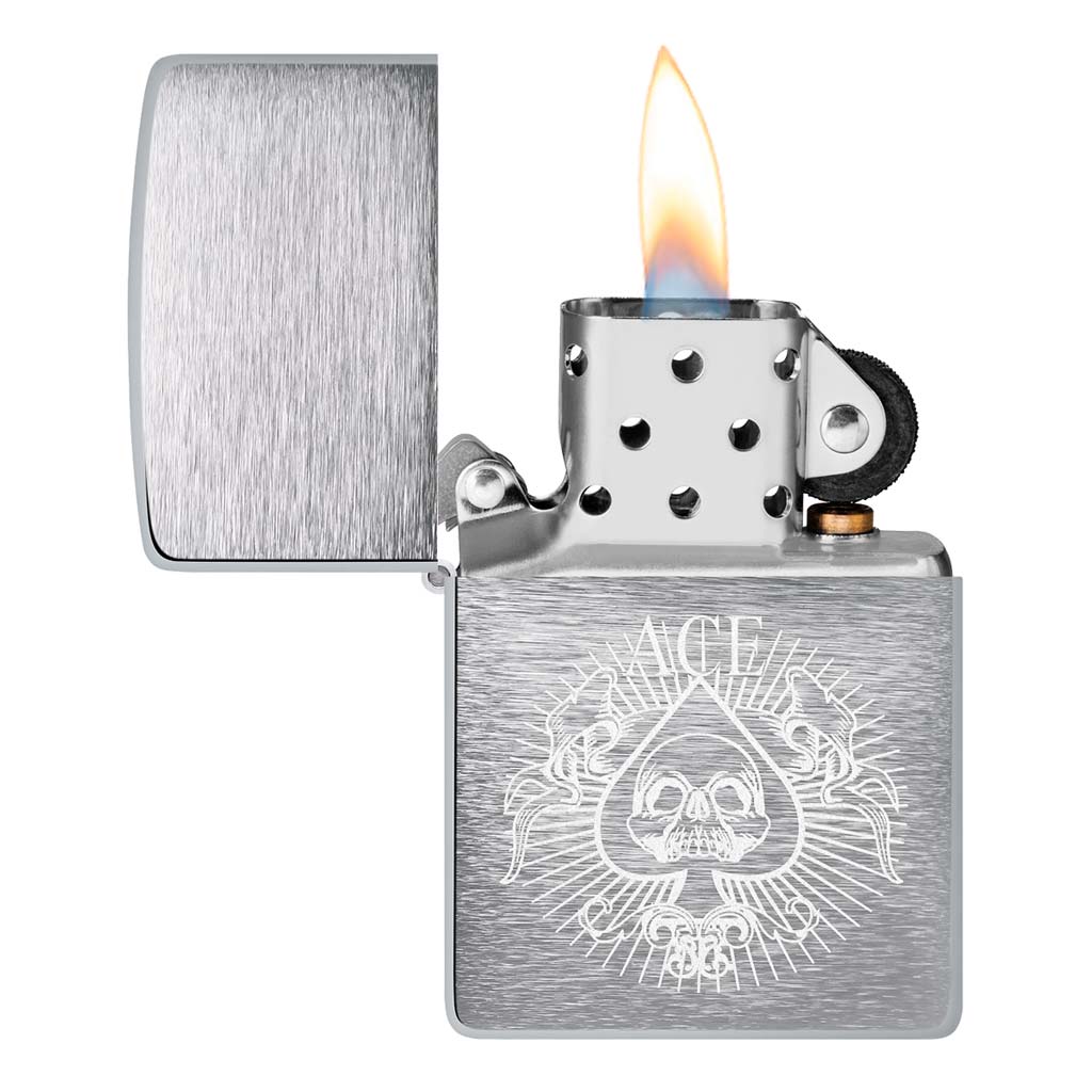 Encendedor Zippo Lighter Spade Skull Design As Calavera