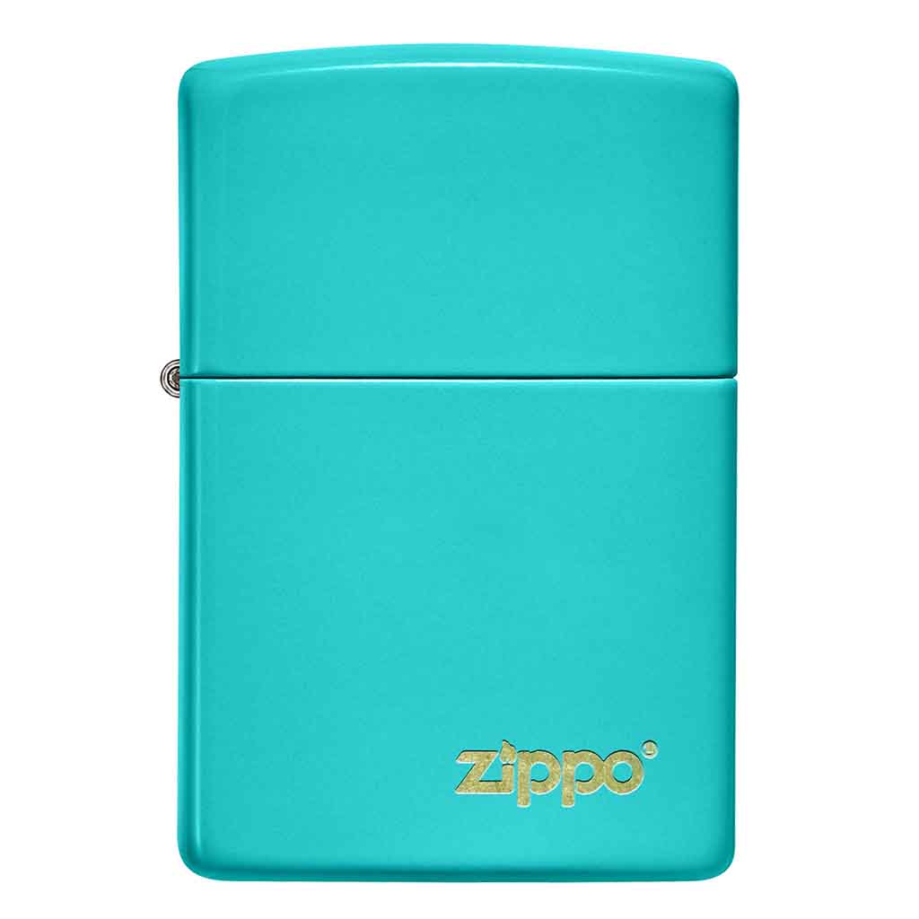 Encendedor Zippo Lighter Flat Turquoise Logo Turquesa
