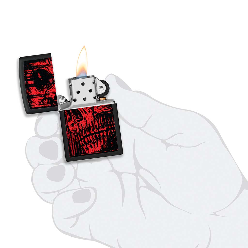 Encendedor Zippo Lighter Red Skull Design Calavera Rojo
