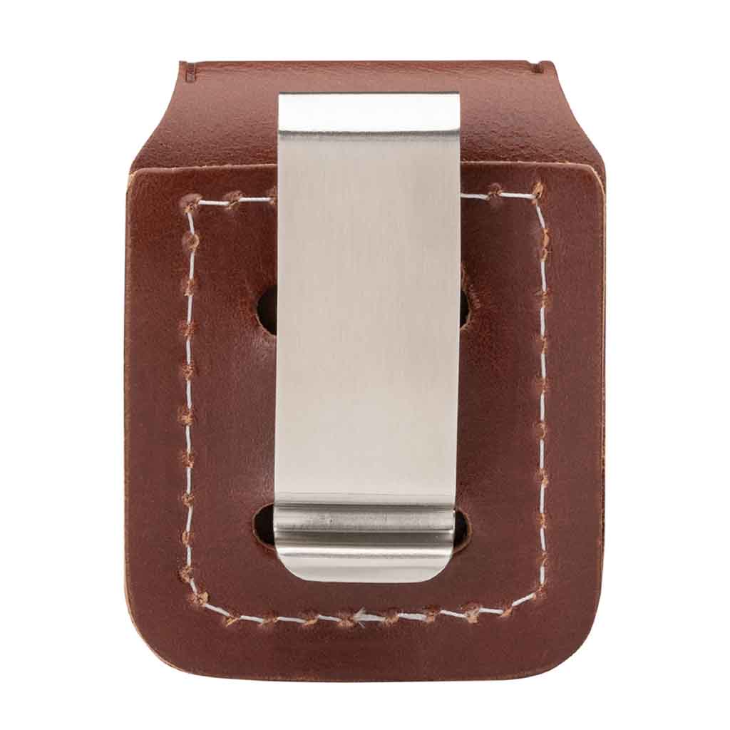 Estuche Zippo Funda Cuero Brown Lighter Pouch-Clip Marrón