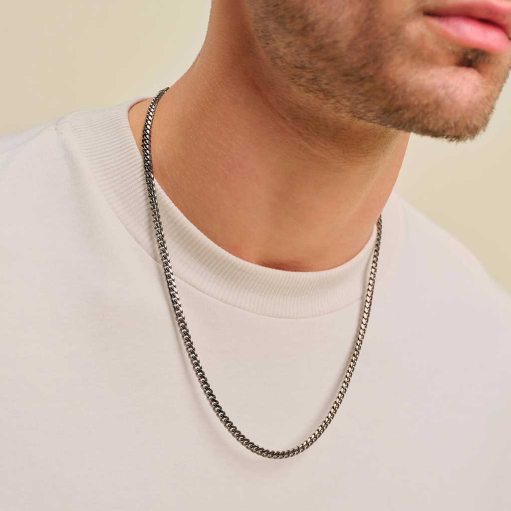 Cadena Cubana Eslabones de Acero Negro 6 mm