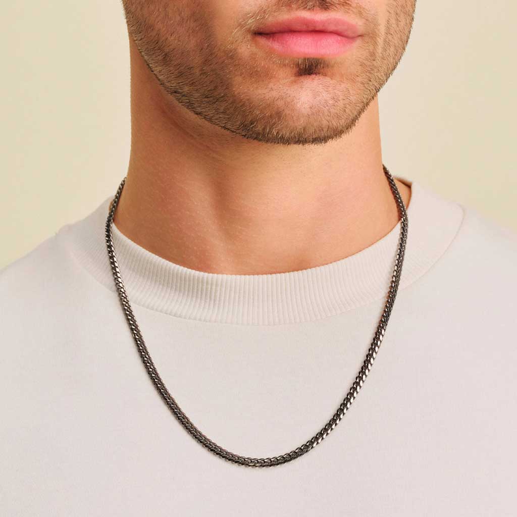 Cadena Cubana Eslabones de Acero Negro 5 mm