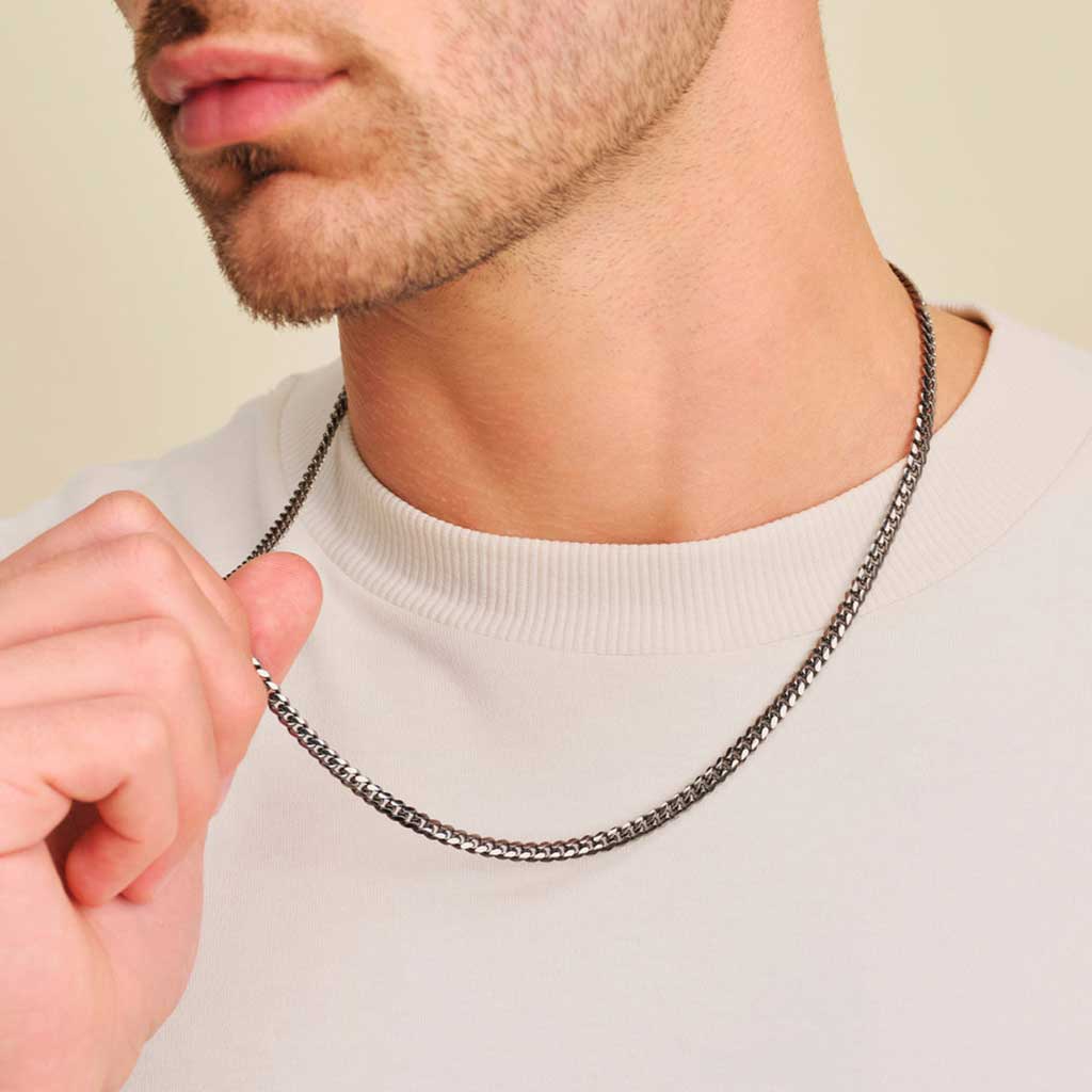 Cadena Cubana Eslabones de Acero Negro 6 mm