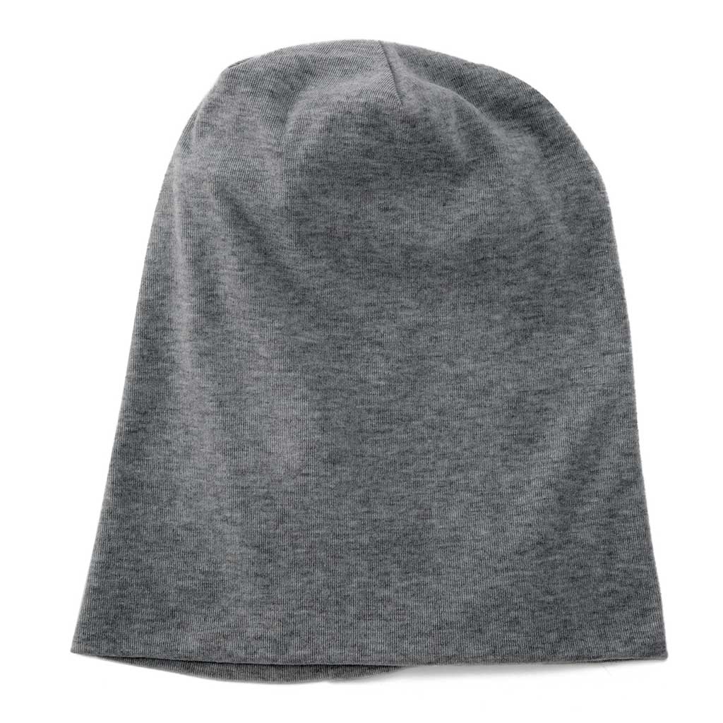Gorro Beanie Largo Liso Unicolor Gris