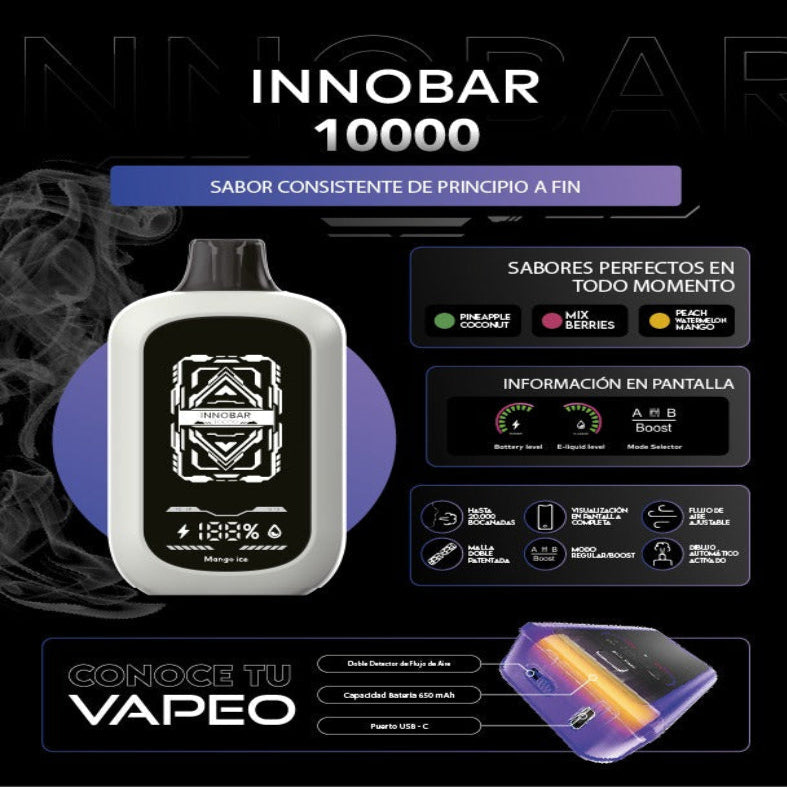Vaporizador Innorbar 10000 Vapeo MANGO ICE