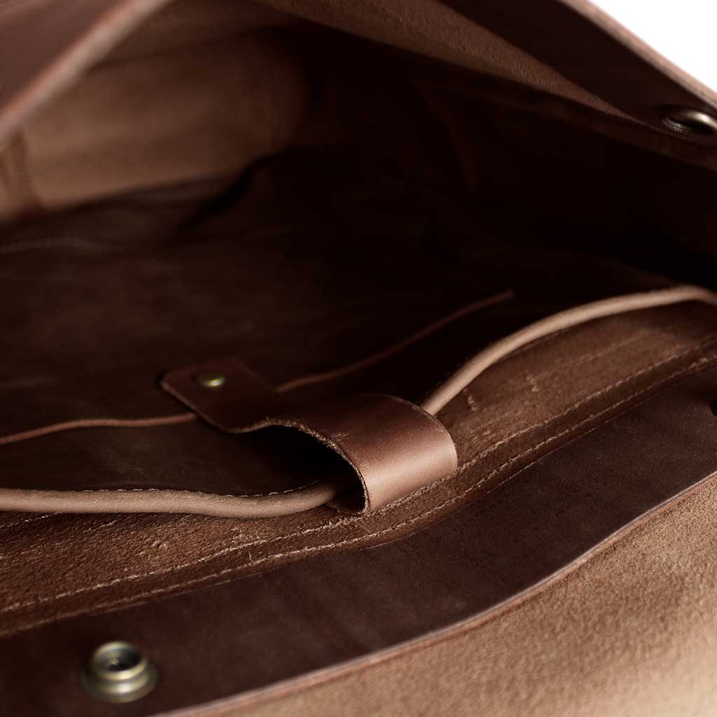 Mochila Mujer Hombre Cuero Marrón con Hebillas