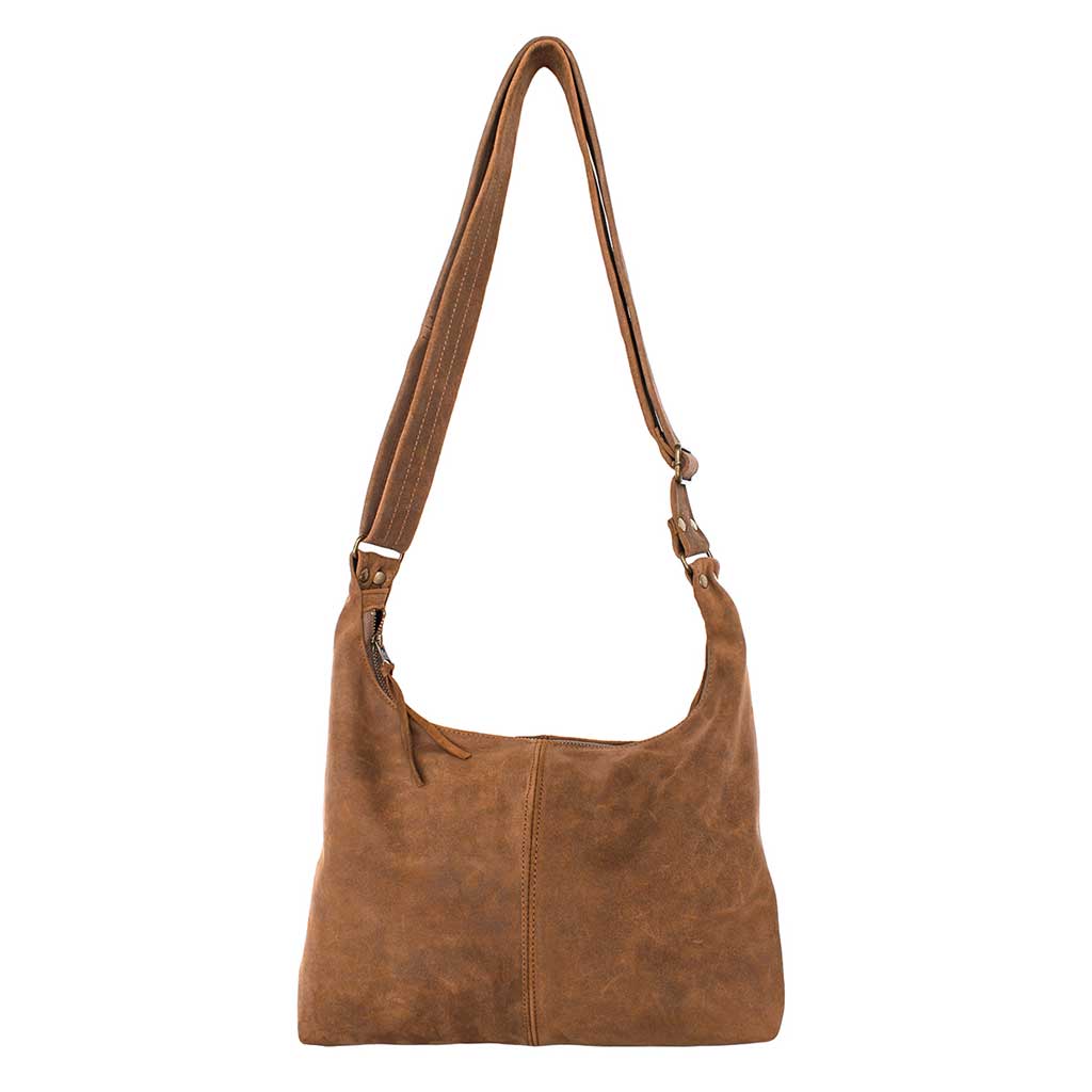 Bolso Mensajero en Cuero Natural Café