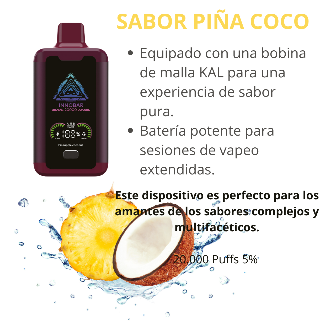 Vaporizador INNOBAR 20000 COCO PIÑA