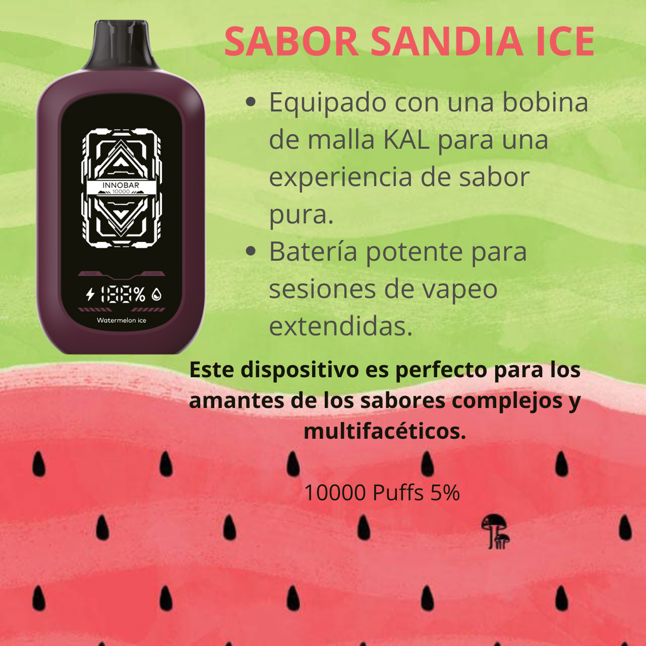 Vaporizador Innorbar 10000 Vapeo SANDIA ICE