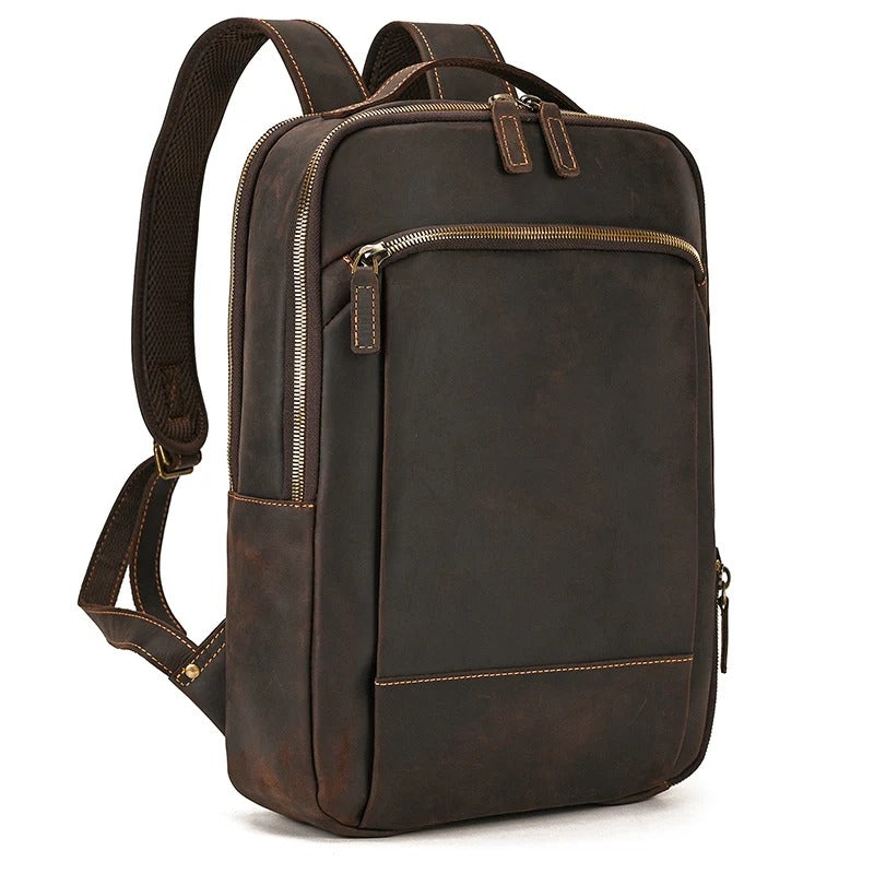 Mochila Notebook Y Viaje En Cuero Natural