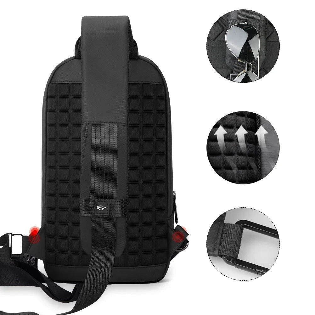 Bolso Banano Cruzado Impermeable Usb Riñonera Antirrobo