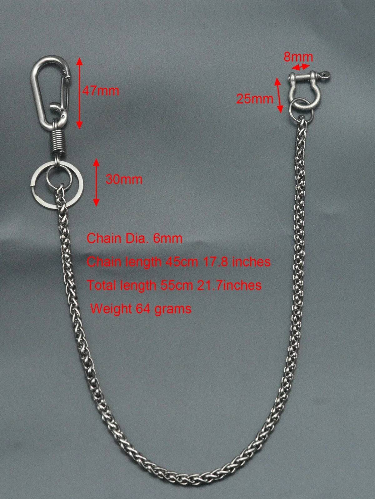 Llavero de la cintura de la cadena pantalones de la serpiente gruesa