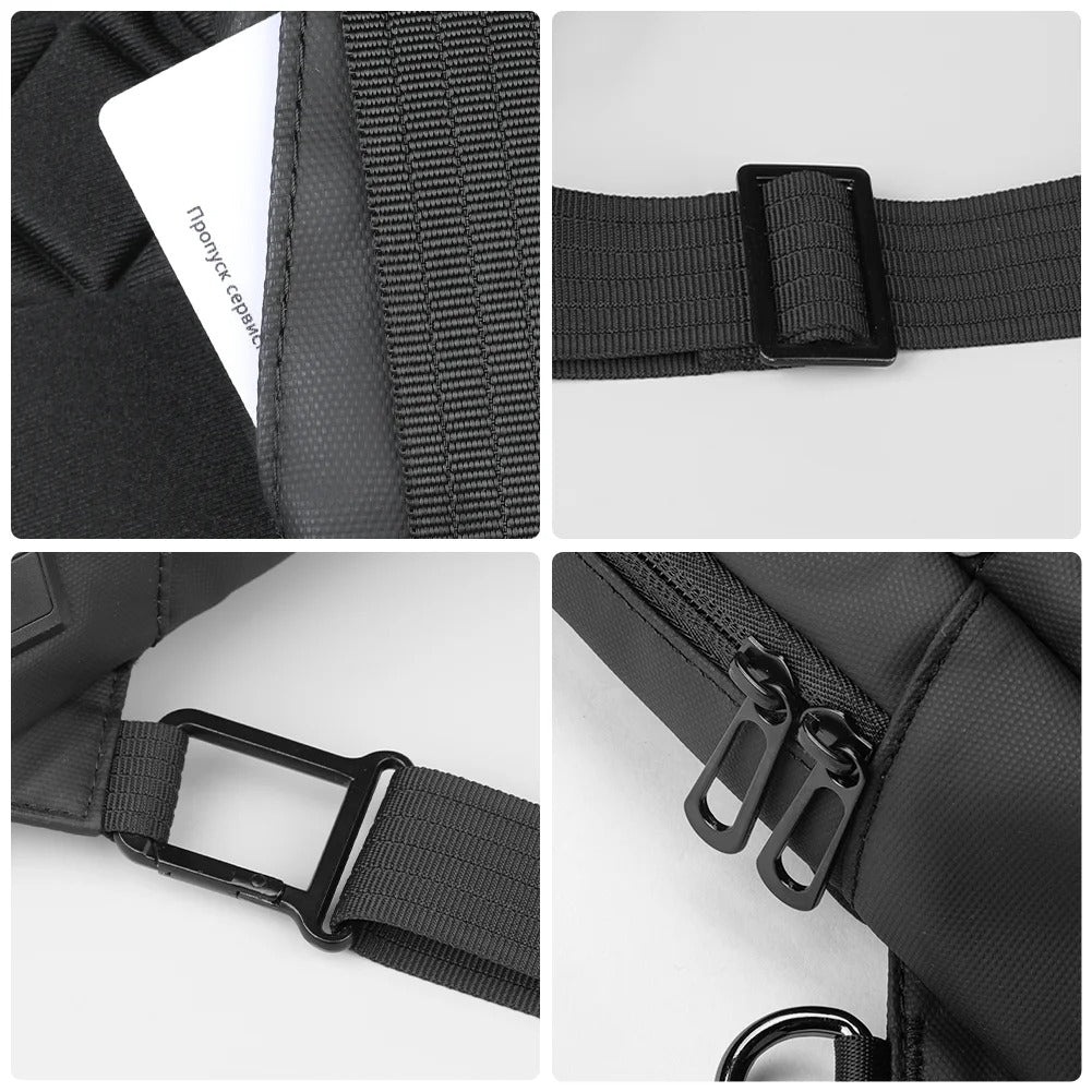 Bolso Banano Cruzado Impermeable Usb Riñonera Antirrobo