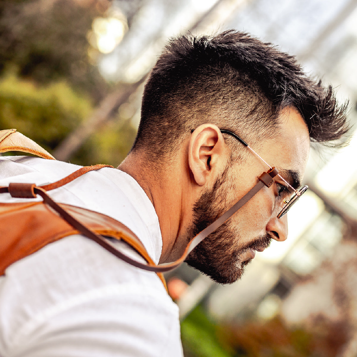 Strap Lentes de Cuero color Café