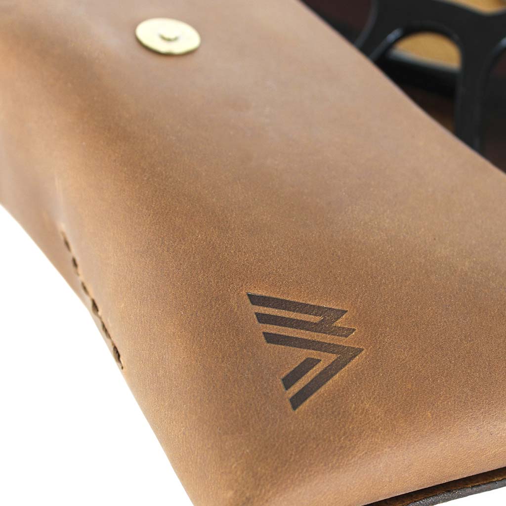 Estuche para Lentes Funda Cuero Natural Café