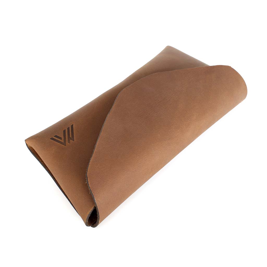 Estuche para Lentes Funda Cuero Natural Café
