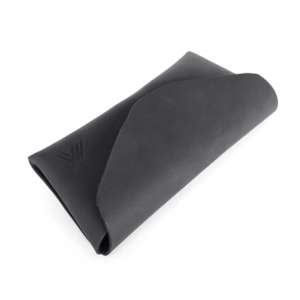 Funda Estuche Cuero Natural Negro para Lentes