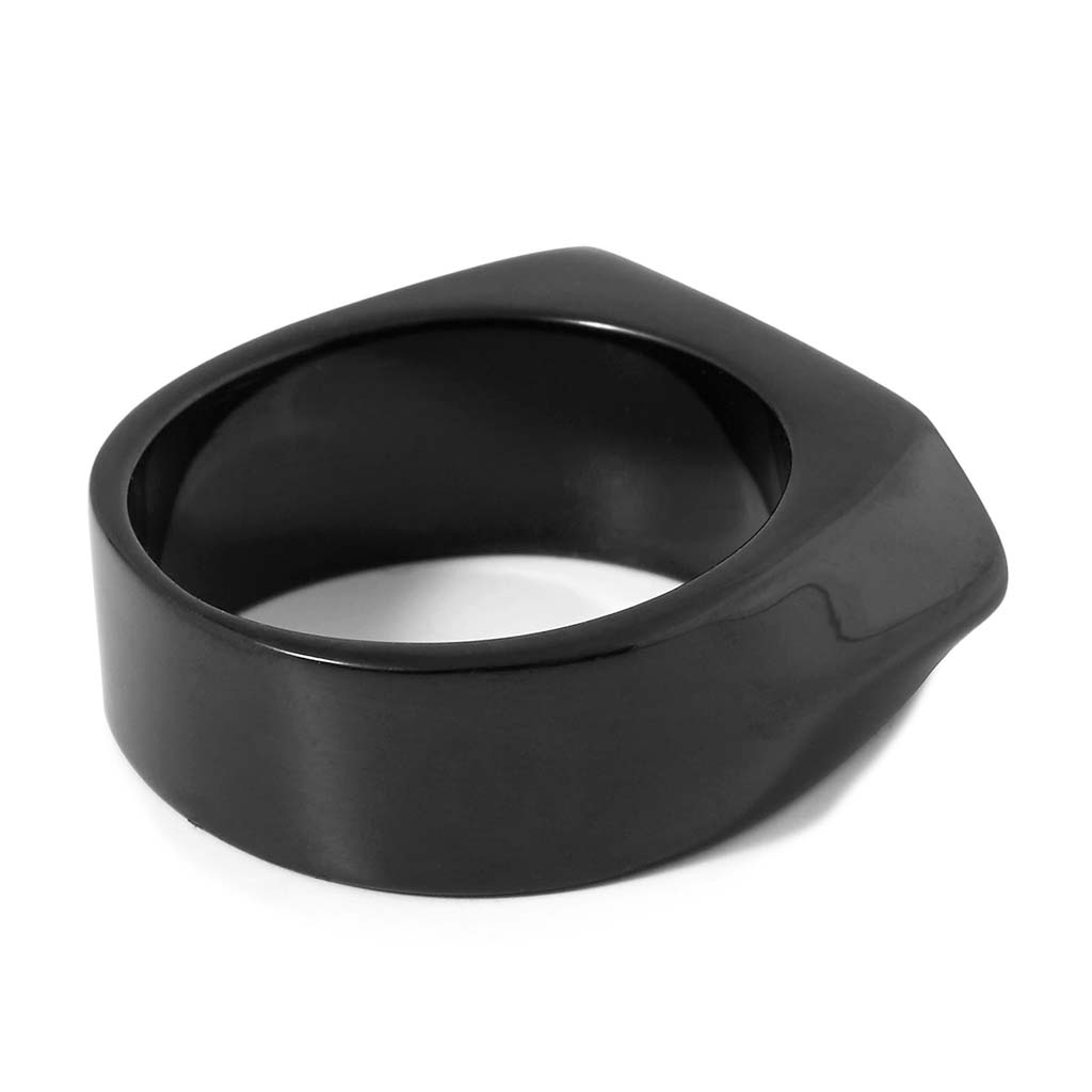 Anillos de Hombre Anillos de Acero Negro Plano Sello Flecha