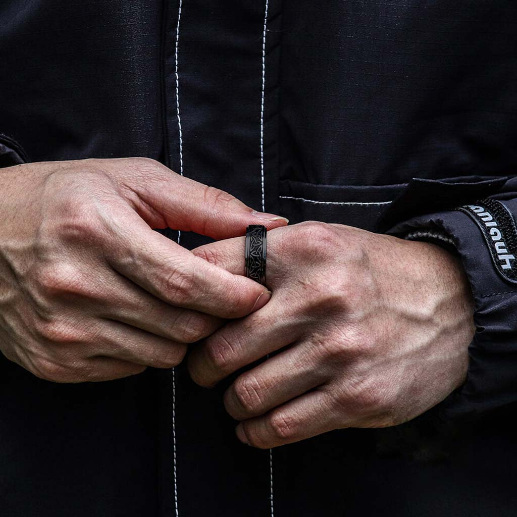 Anillos Hombre Mujer Vikingos Acero Anitestres Ansiedad