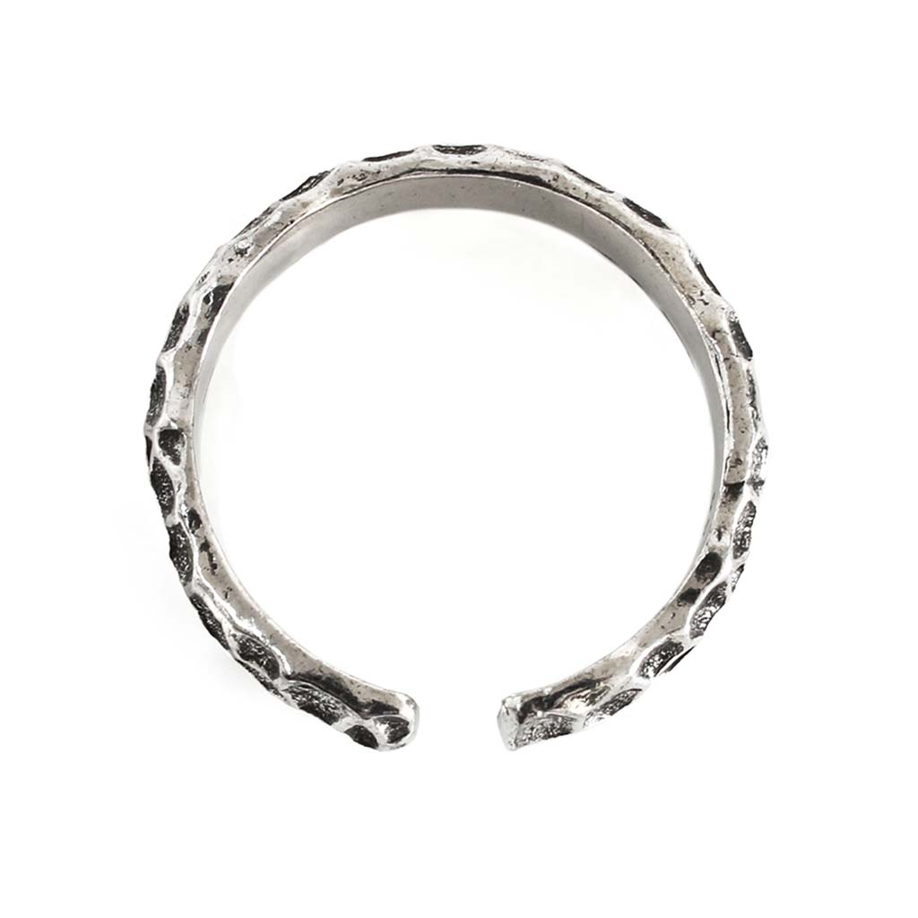 Anillo de Hombre Ajustable con Textura Piedra Envejecido