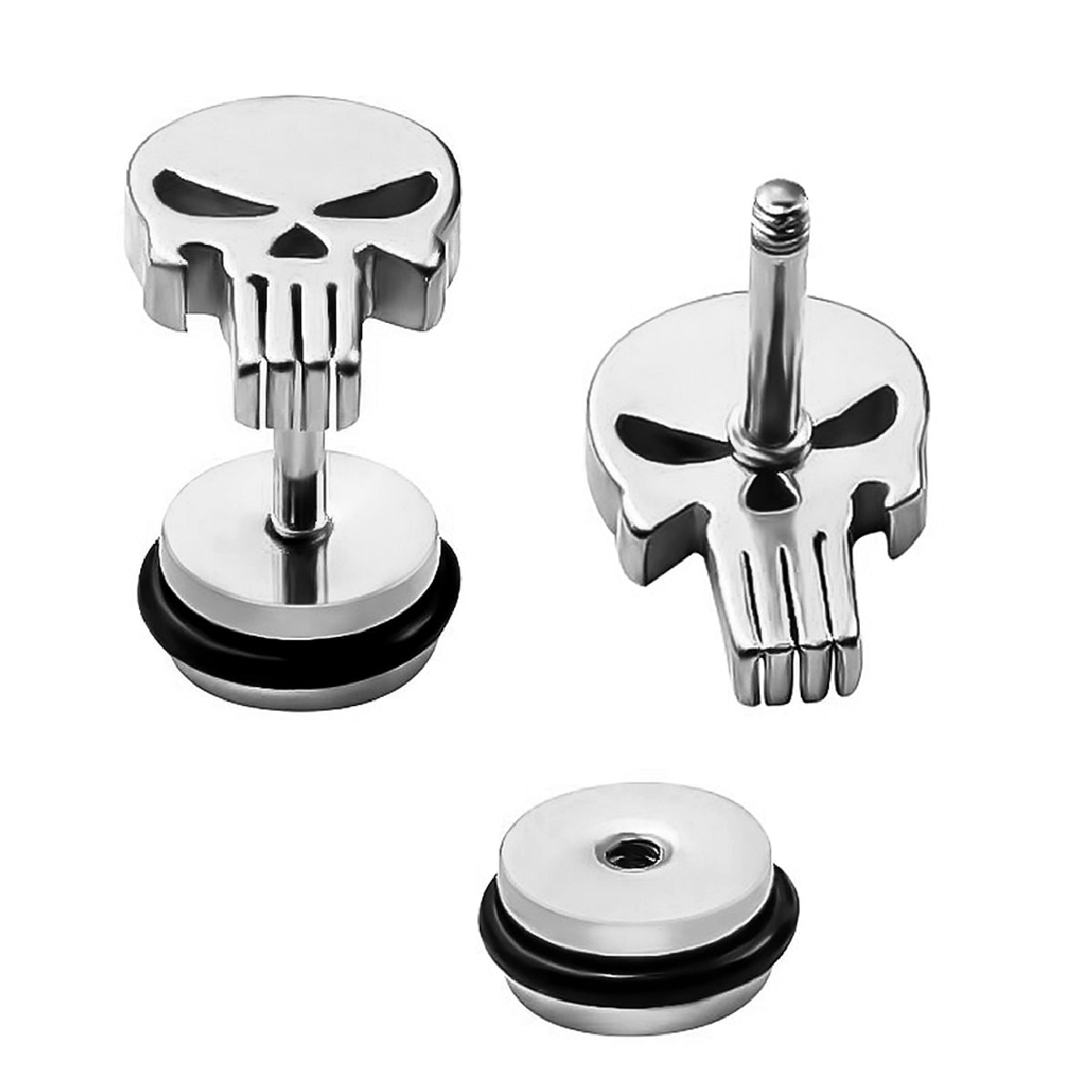 Pack de Aros Acero Plateado x3 Pares Modelos Varios