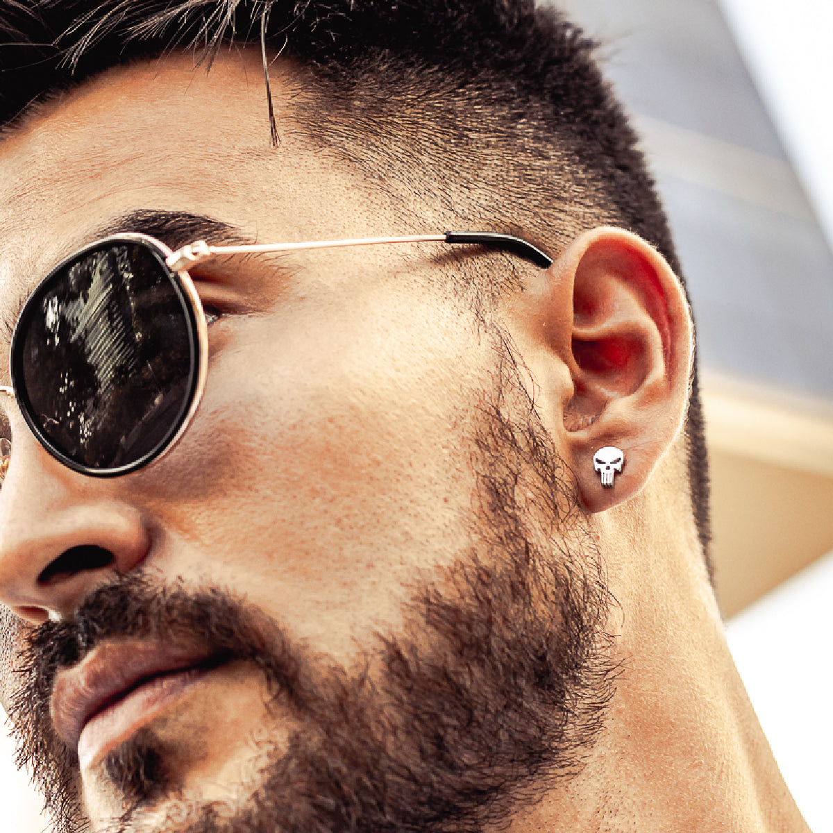 Pack 2 Pares Aros Piercing Hombre Mujer Acero The Punisher