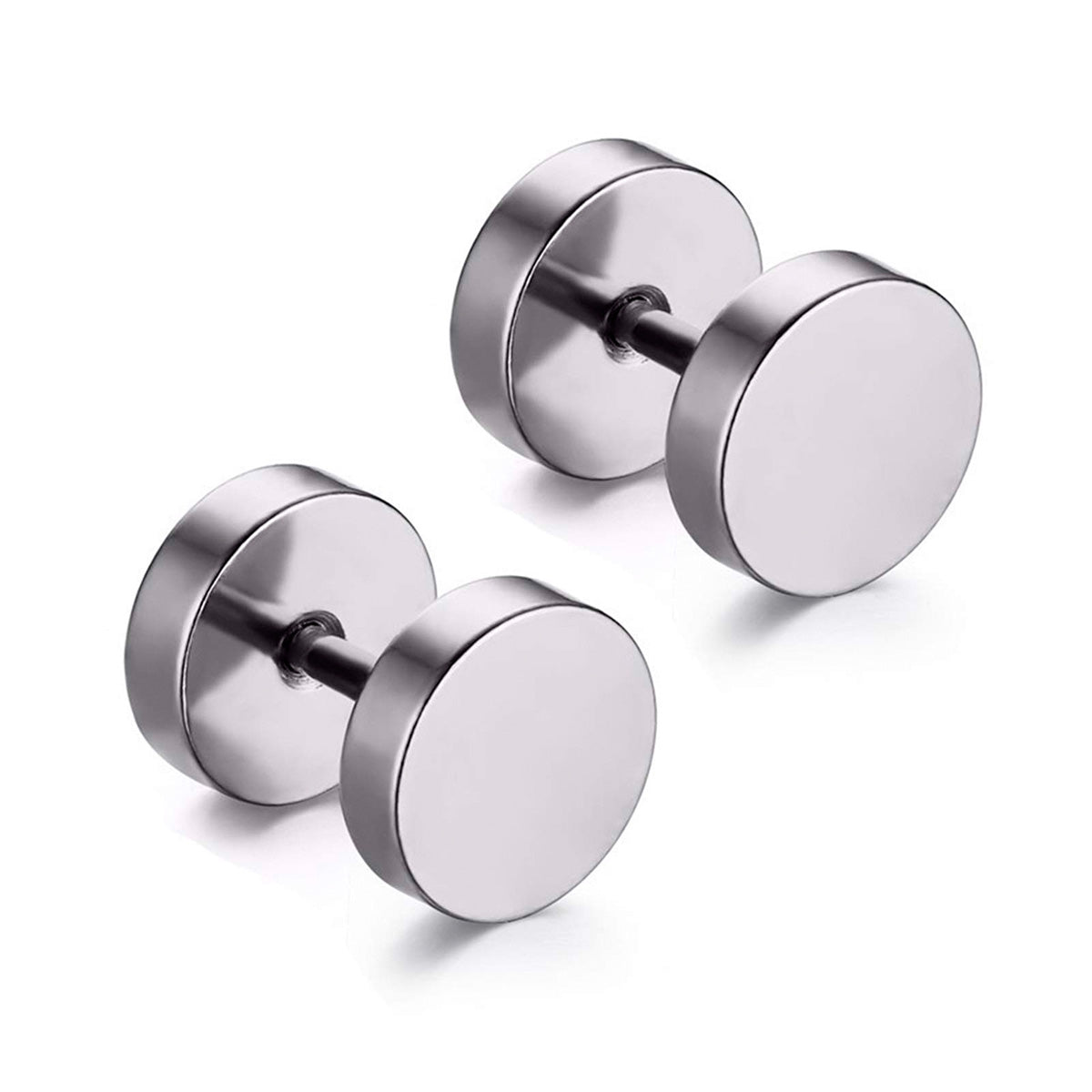 Pack 2 Pares Aros Argollas con espina y Túnel Plateado