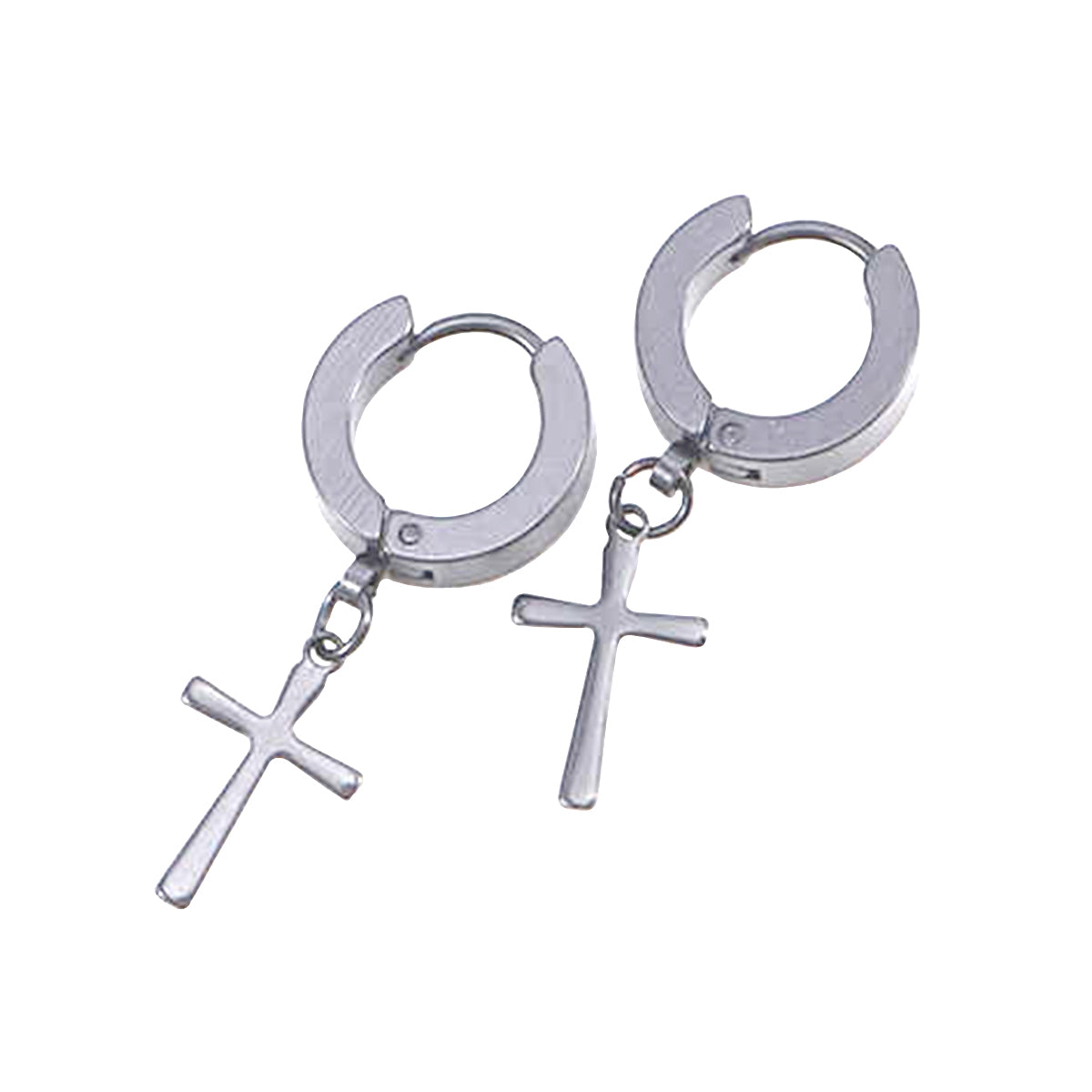 Pack 2 Pares Aros Hombre Mujer Aros Colgantes Cruz