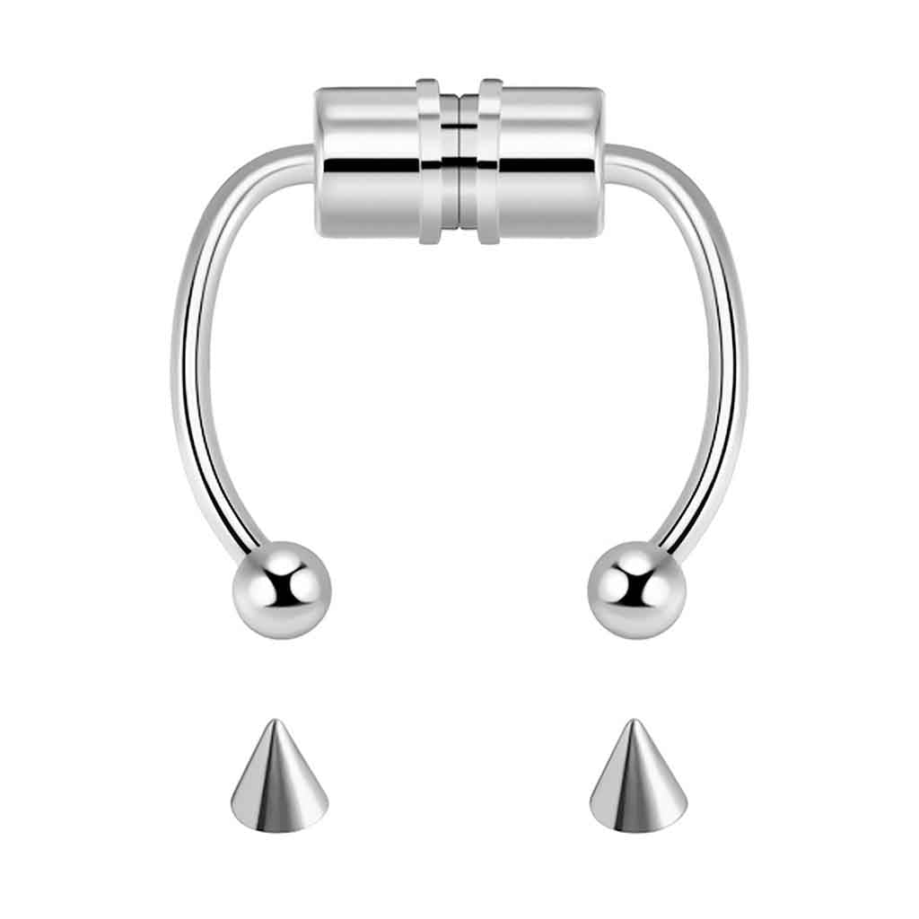 Piercing Falso Magnético para Nariz Plateado