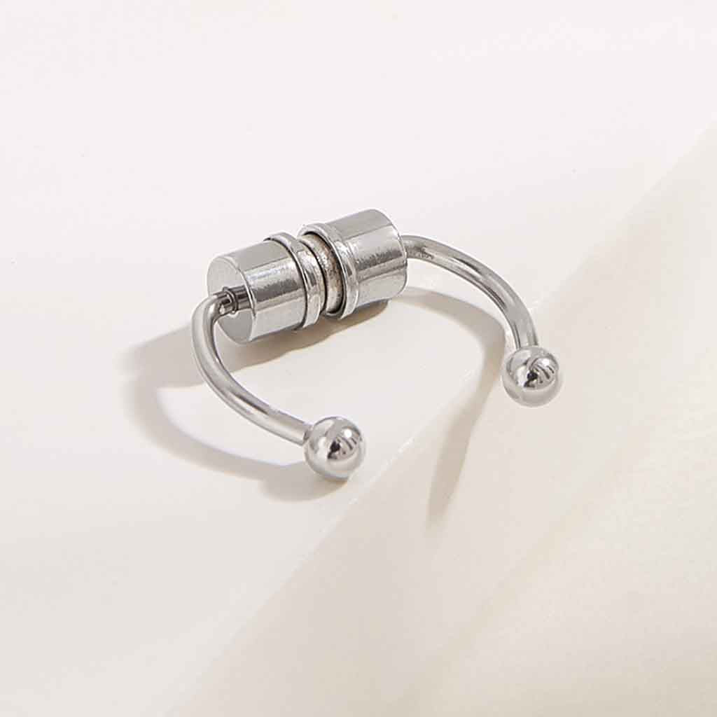 Piercing Falso Magnético para Nariz Plateado