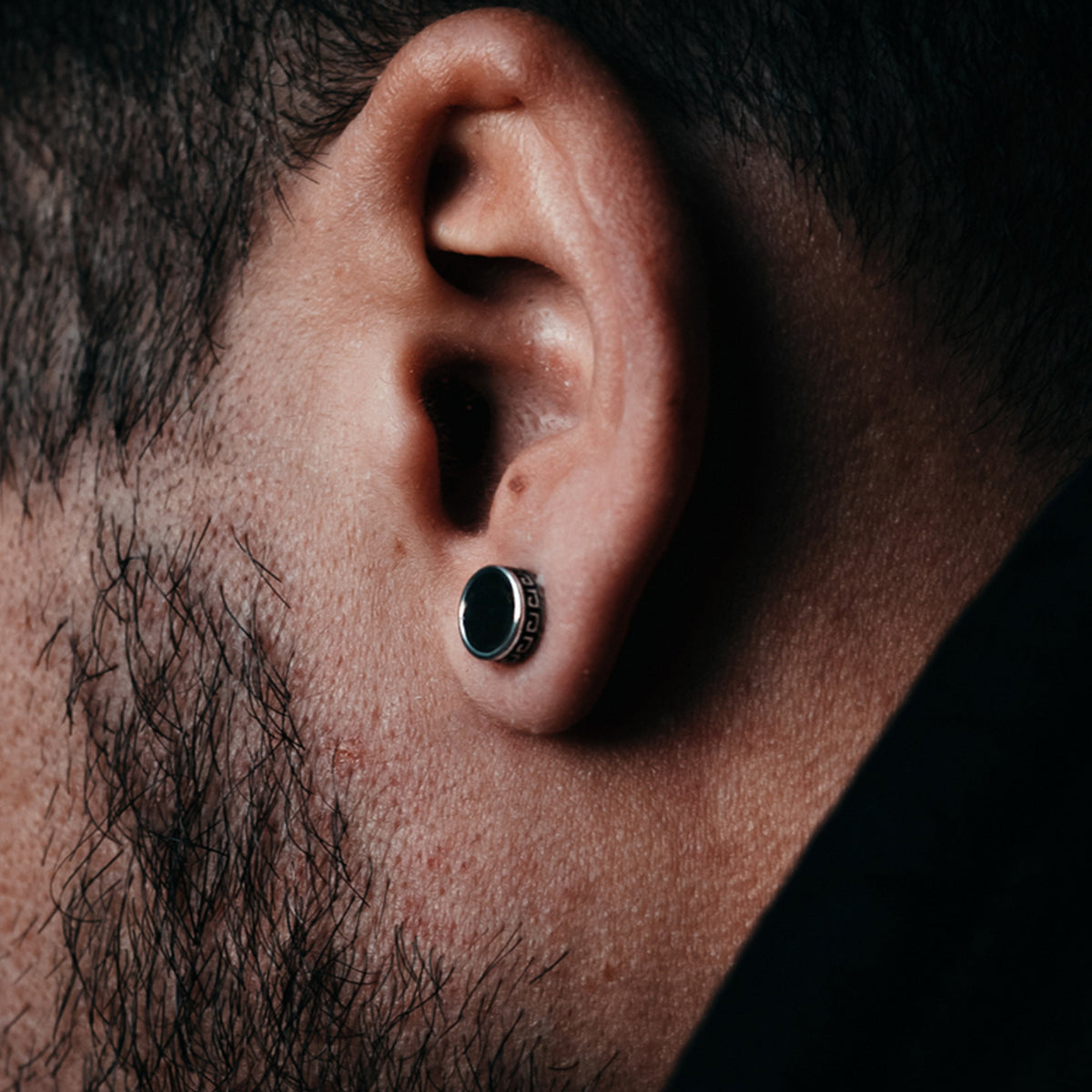 Aros Acero Tunel Hombre Mujer Con Borde Romano