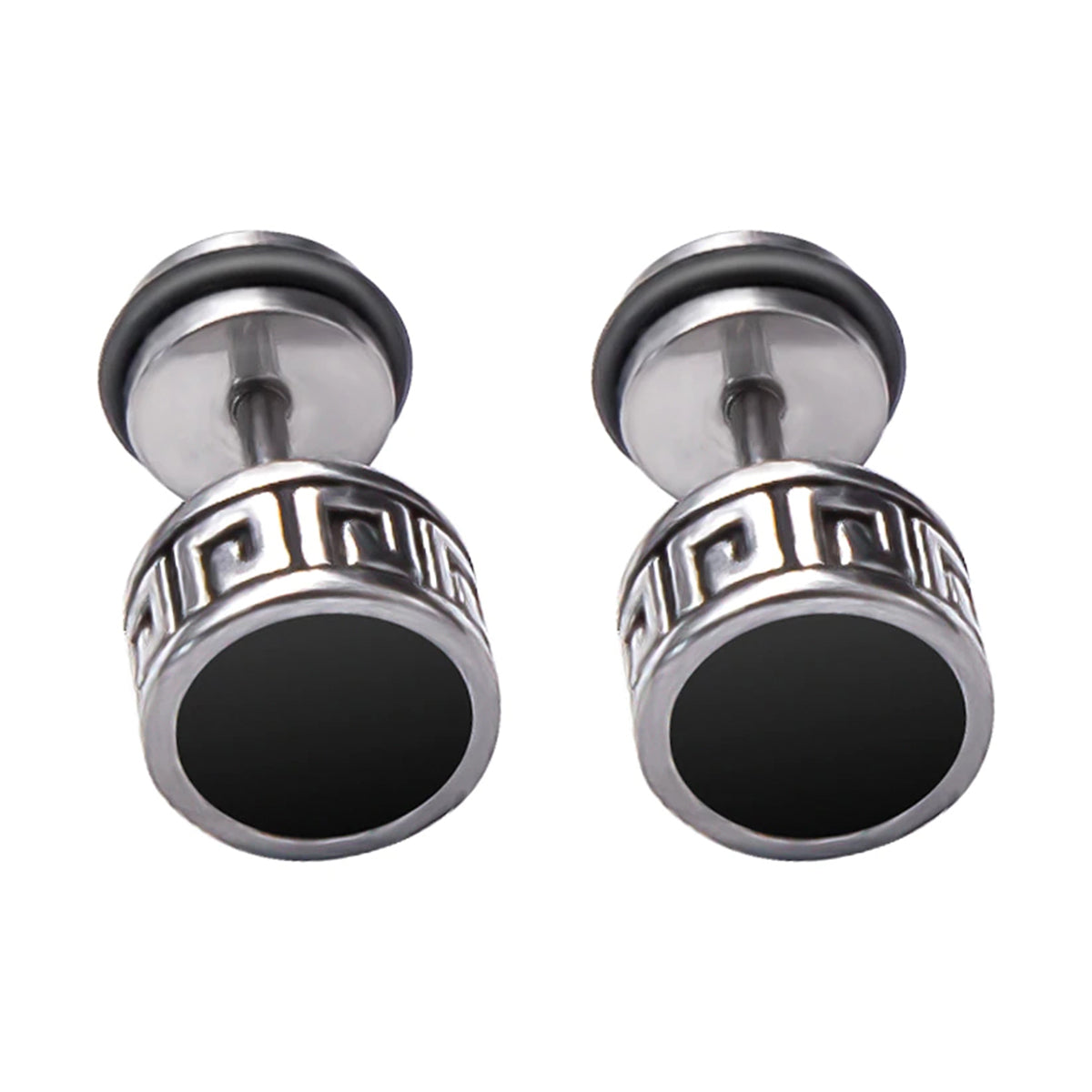 Aros Acero Tunel Hombre Mujer Con Borde Romano