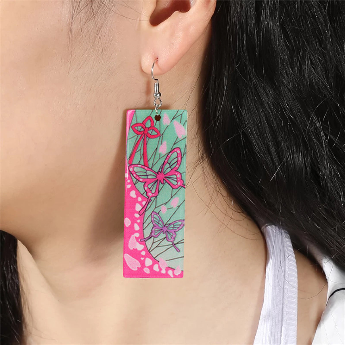 Pack 3 Pares Aros largos Anime Colgantes Aretes Demon Slayer