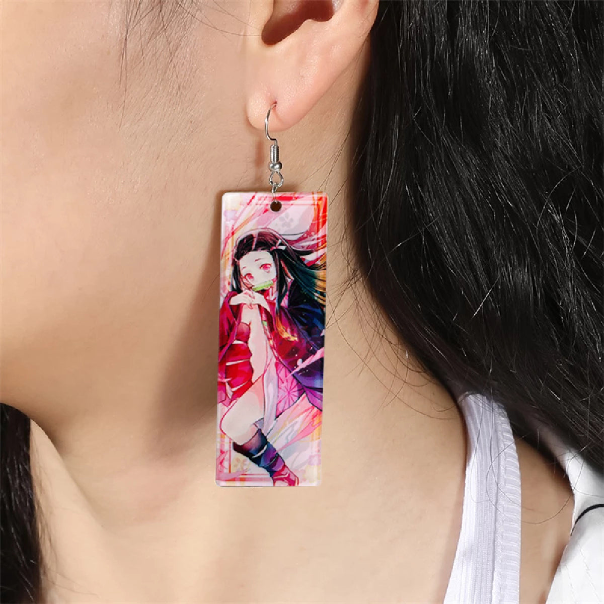 Pack 3 Pares Aros largos Anime Colgantes Aretes Demon Slayer