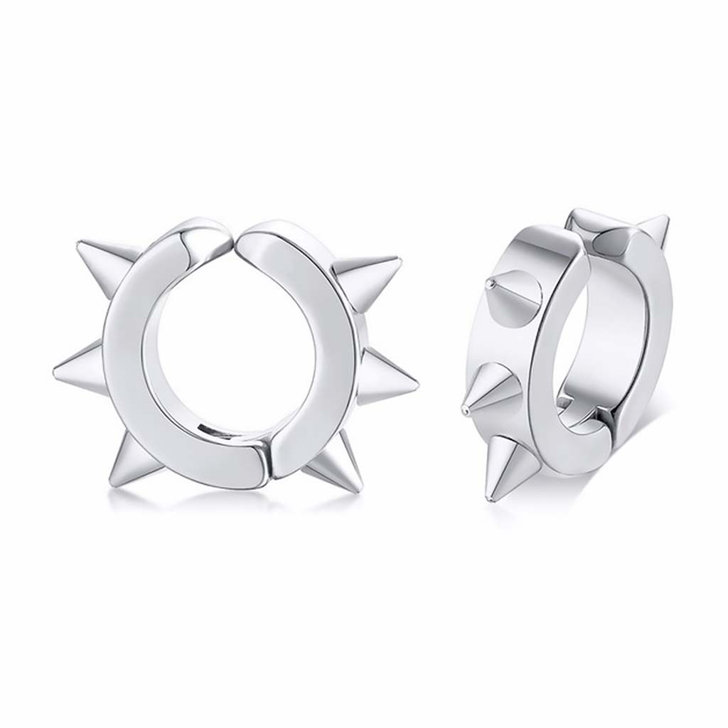 Aros de Hombre Mujer Aros Plata Acero Piercing Falso Espinas