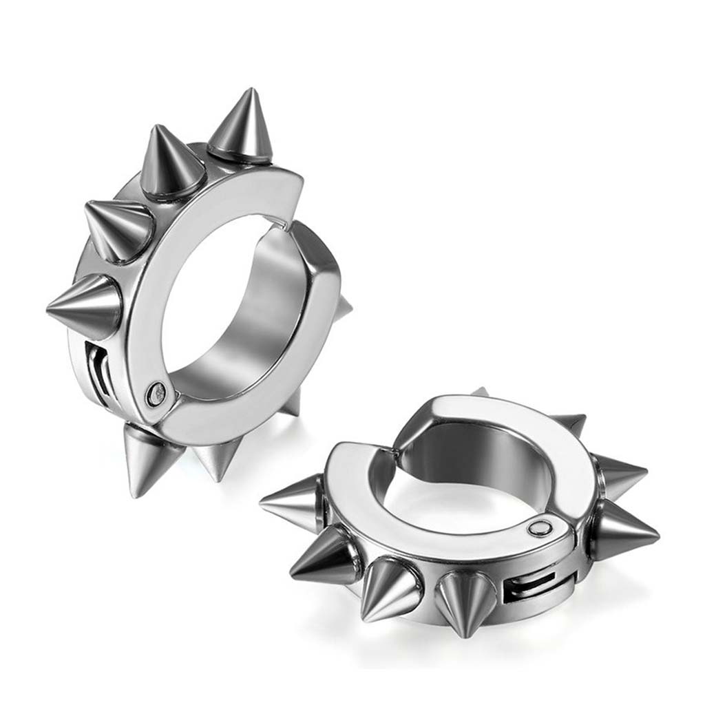 Aros de Hombre Mujer Aros Plata Acero Piercing Falso Espinas