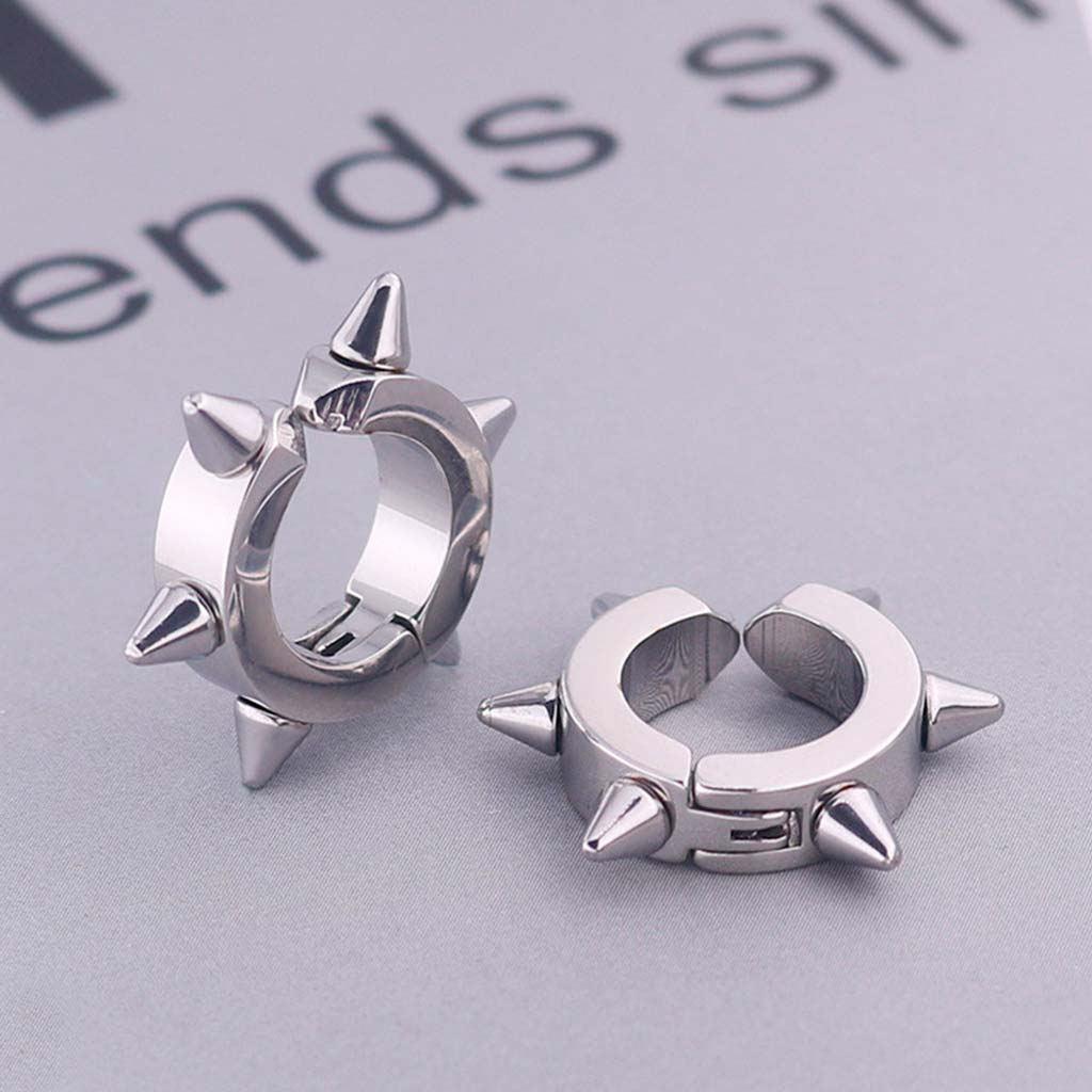 Aros de Hombre Mujer Aros Plata Acero Piercing Falso Espinas